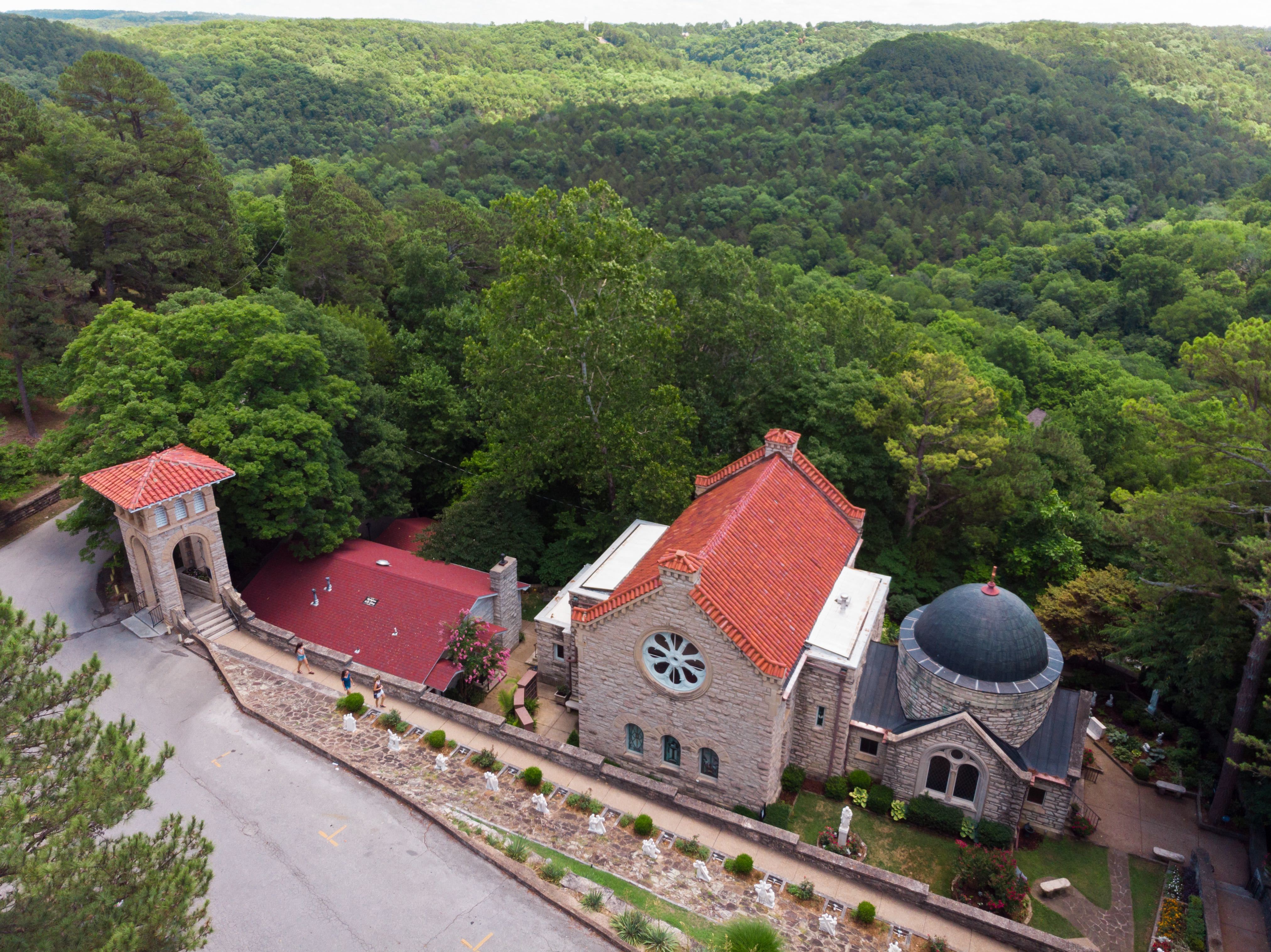 Aerial view of the Eureka Springs Arkansas Chapel